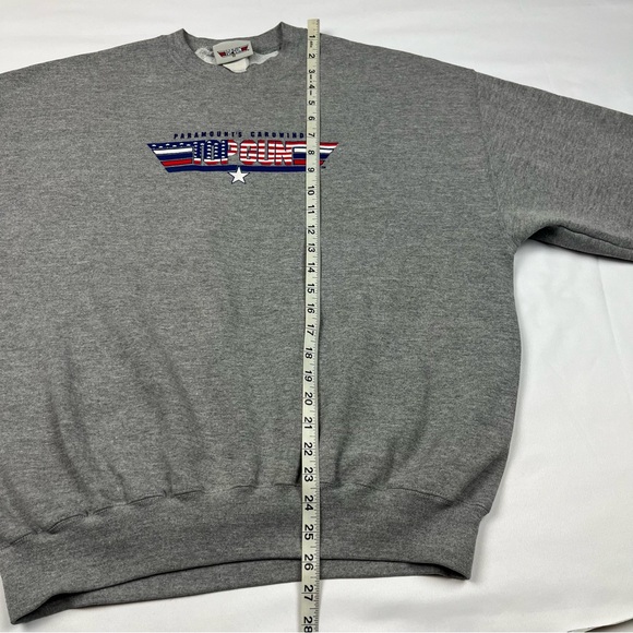 Vtg Top Gun Carowinds Mens Crewneck Sweatshirt XL 1999 Grey B8 - Picture 8 of 8